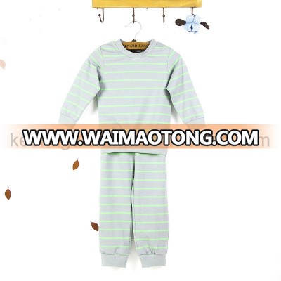 Boys Organic Cotton Long Sleeve Striped Sleepwear Suit Pajamas