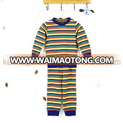 Girls Organic Cotton Fashion Popular Kid′s Long Sleeve Pajamas Suit