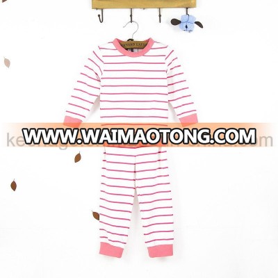 Girls Organic Cotton Fashion Popular Kid′s Long Sleeve Pajamas Suit